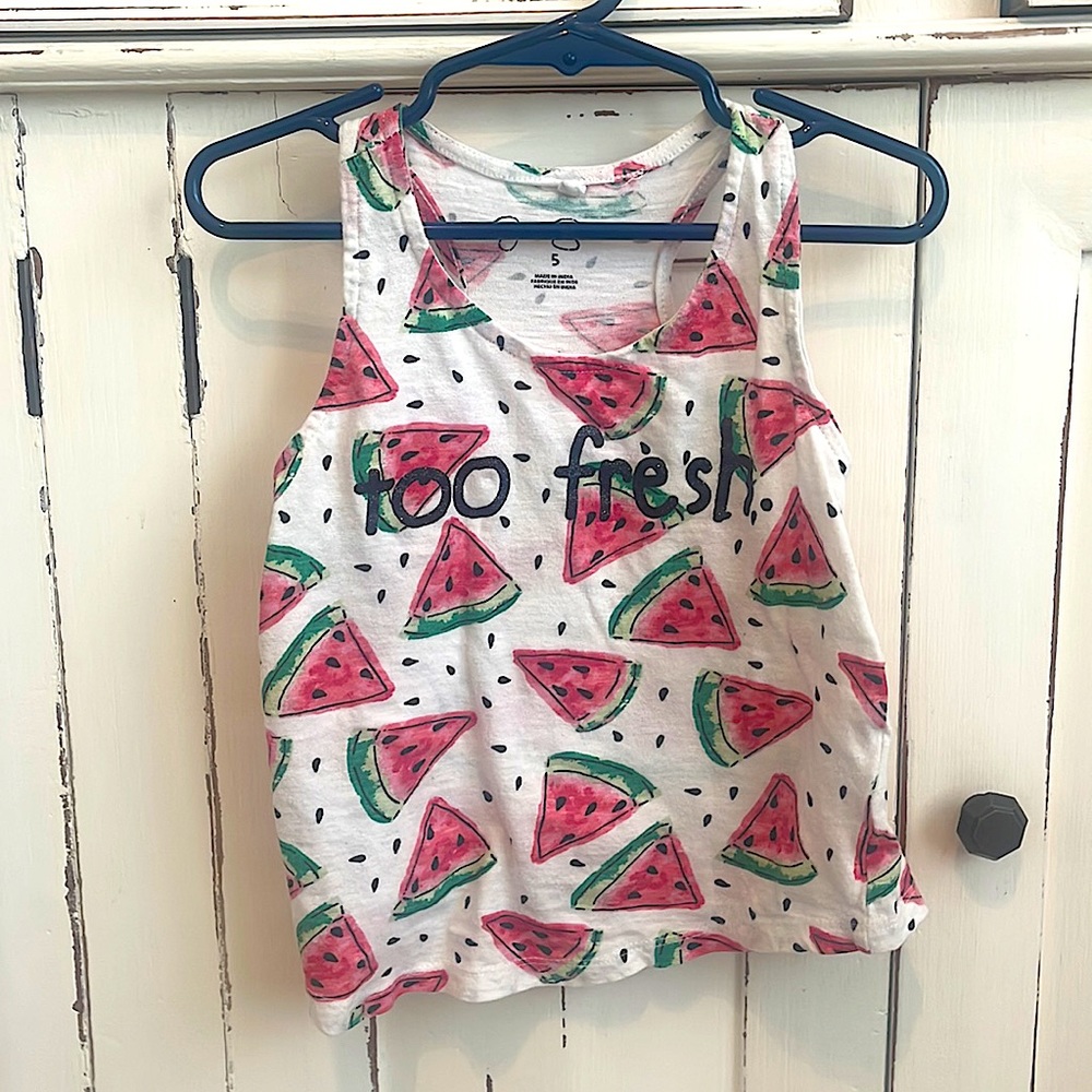 Girl’s, Jessica Simpson, Sleeveless Watermelon Tank, Size 5T